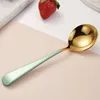 Spoons 304 Plating Stainless Steel Multi-purpose Soup Spoon Sauce Long Handle Creative Deep Bottom Dessert Coffee Scoop