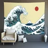 Tapestries Japan Kanagawa -golven Gedrukte hangende tapijtwalvis Arowana Wall Boho Bedspread Yoga Mat Deken