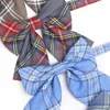 Bow Binds Cotton Plaid jk brauner Khaki gestreifte Bowties japanische koreanische Campus -Stil Girls Schmetterling täglicher Rock DK Accessoires