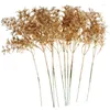 Decorative Flowers 12pcs Christmas Artificial Picks Stems Gold Eucalyptus Leaf Fake Plant Flower Bouquet Ornament Wedding Party Decoration