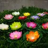 Kwiaty dekoracyjne 12 sztuk sztuczne światłowód LED Światło Fałszywe Lotus Liść Wodoodporny staw Floating Wedding Dekoracja D23
