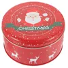 Storage Bottles Christmas Candy Tin Cookie With Lid Holder Box Tinplate Containers Sweet