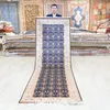 Carpets 3'x10' Gallery Runner Blue Exquisite Hand Knotted Oriental Rug (TJ576A)