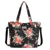 Bolsa 2024 Moda Mulheres Bandeira Big Size Tote Ladies Printing Casual Flor Nylon ombro Mensageiro da praia Bolsa feminina