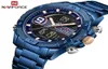 Top Luxury Brand NAVIFORCE Men Sports Watches Men039s Quartz Digital Analog Clock Man Fashion Full Steel Waterproof Wrist Watch7212021