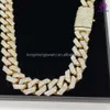 Fabriqué en Chine Bijoux de luxe Chaîne cubaine 925 argent 18 km d'or 18 mm 20 mm Iced out VVS Moisanite Hip Hop Cuban chaîne