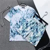 Męskie dresy mody Summer T koszule + szorty Zestawy odzieży z literami Casual Streetwear Trend Suits Mężczyźni oddychające TEE PANTY 4 kolory