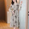 Lässige Kleider Frühling Sommer Korean Urlaub Elegant Maxi Kleid Luxus Danzparty 2024 Women Boho Beach Floral Seiden Vestidos