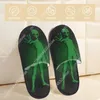 Slippers Indoor Green extraterrestre Figure d'hiver chaude maison moelleuse moelleuse moelleuse