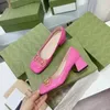 new women luxury design sandals designer solid white color pink buckle decor chunky heels cover toes meeting shoes ladys large sizes from Euro 41 42 paper box delivery