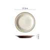 Assiettes Couvrots en céramique européens Plats de maison rétro Porcelaine Porcelaine Assiette à la main pour dîner à la main Accessoires de cuisine