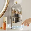 Lagringslådor 360 grader Roterande sminkborsthållare med lock Luxury Cosmetic Organizer Lipstick Eyebrow Pencil Shadow Box