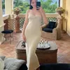 Casual jurken gebreide buisjurk vrouwen strapless backless maxi 2024 zomer mode off schouderclub feest slanke elegant korset