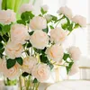 10pcs 5pcs 3 têtes de soie artificielle de la soie européenne fleur de rose pivoine fausses fleurs à la maison jardin décoration de mariage décoration bricolage couronne 240407