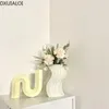 Vases Creative Simple Geometric Shape Vase Decoration Resin Crafts Living Room Dining Table Flower Arrangement Home