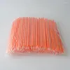 Drinking Straws 100Pcs Orange Straw 185mm Long Wedding Party Cocktail Supplies Kitchen Accessories Disposable Individual Packaging Plastic