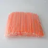 Drinking Straws 100Pcs Orange Straw 185mm Long Wedding Party Cocktail Supplies Kitchen Accessories Disposable Individual Packaging Plastic