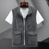 Herrtankstoppar arbete Vest Men Coat Tactical Military Clothing Motorcyklist ärmlös jacka Sommarjakt Motorcykel Man