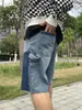 Summer Men denim shorts jeans plus size byxor shorts blå svart lapptäcke