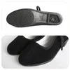 Dance Shoes Ballet Casual Yangko Rubber Sole Buckle Clasp Slippers Soft Black Gymnastics With 3.5cm Heel