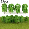 Dekorativa blommor Hållbara användbara bekväma modell Tree Greenery Plant Toy Willow 25st Display Green Home Kitchen Landscape Layout