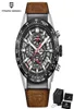 PAGANI DESIGN Fashion Skeleton Sport Chronograph Watch Leather Strap Quartz Mens Watches Top Brand Luxury Waterproof Clock2670878