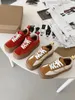 Casual Shoes 2024 Autumn Winter Cowhide Thick Sole Women Lightweight Sports Sneaker American Retro Square Head Colored