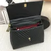 Yüksek kaliteli çanta marka tasarımcı çantası gerçek deri havyar v messenger çanta büyük altın zincir çantalar crossbody klasik flep kadın çantası cüzdan x109