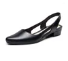 Dance Shoes Fashion Sandals Women's Shallow Mouth Middle Low Heel Anti-slip Single Korean Version Plastic Breathable Casual