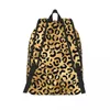 Backpack Black Gold Leopard Print Youth Cheetah Animal Large Backpacks Polyester Funny School Bags Outdoor Design Rucksack