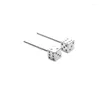 Stud Earrings Simple Dice Retro Silver Plated Geometric Cube