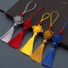 Decorative Figurines Chinese Knot Pendant Hand-Woven Beaded Tassel For Crafts Handmade Bookmarks With Cord Loop Diy Craft Accessories