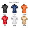 Camisas casuales para hombres Vestido para hombres Camisa diaria seda de seda ligera de color sólido