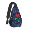 Mochila Arte de rua personalizada Keith Love Sling Bag para homens geométricos abstrato haring ombro crossbody peito viaje caminhar Daypack