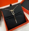 Necklace Designer Jewelry Luxury wedding gift Platinum Rose gold diamond pendant necklaces and bracelet set long chain whole n7584043