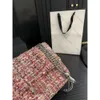 Designer bag 2024 New fashion Coarse Flower Fabric Mini Square Bags Chain Woolen Square Fat Man One Shoulder Crossbody Small CF Bag