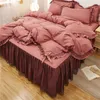 Bettwäsche-Sets im koreanischen Spitzenbettbettrock vierteilige pure Baumwollscheibe nach Hause