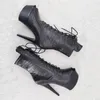 Dansschoenen laijianjinxia 15cm/6inch pu bovenste dames platform feest hoge hakken moderne laarzen paal 016