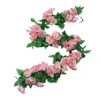 Fleurs décoratives 240 cm vignes de rose simulées Plastique Fake Festival Simulation Green Plant Vine Decoration Flower Party O4N1