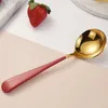 Spoons 304 Plating Stainless Steel Multi-purpose Soup Spoon Sauce Long Handle Creative Deep Bottom Dessert Coffee Scoop