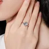 Cluster Rings Yanleyu Romantic Heart Engagement For Women Original Real Platinum PT950 1.0CT Moissanite Diamond Wedding Ring Jewelry