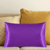 Pillow Pillowcase Silk Satin Imitation Solid El Bedding Standard Pillows Cases For Hair