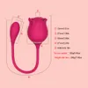 New 2 In 1 Rose Sucking Vibrators Vibrating Eggs Vaginal Vibrator For Women Sucker Clitoris Stimulator Dildo sexy Toys for Adults