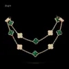 Collier Vanclef Designer Dupe Elegant Clover Collier Collier Diamond Sier plaqué AGate Pendant 20 Fleurs Clover à quatre feuilles pour Girl Valen