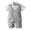 Ensembles de vêtements 2pcs / set Children's Suit Smmer Style Boy Gentleman Gentlememan Plaid Robe Cotton Party British