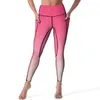 Active Pants Gold Glitter Ombre Print Leggings Pockets Elegant Rose Yoga Push Up Fitness Legging Novelty Stretch Sport