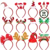Decorative Figurines 12PCS Holiday Headbands Cute Christmas Head Hat Toppers For Annual Holiday/Seasons Themes Party Dinner