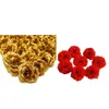 Dekorativa blommor 100x Artificial Silk Rose Flower Heads For Hat Clothes Decoration Wedding (Goldred)