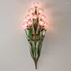 Muurlampen 8m Amerikaanse stijl plattelandslamp Frans pastorale led creatieve bloem woonkamer slaapkamer gang huis decoratie