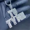 Lettera iniziale di moissanite personalizzata Sterling sterling sier name hip hop pendenti gioielli